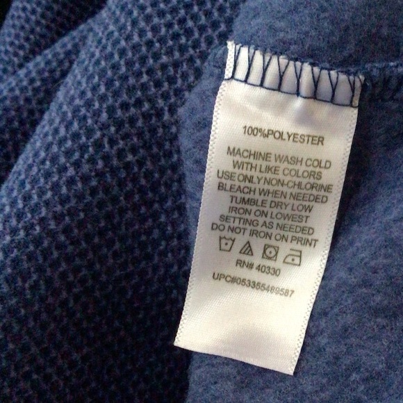 Men's Haggar Clothing Blue Pullover Quarter Zipper Sweater NEW, Large - Picture 8 of 8